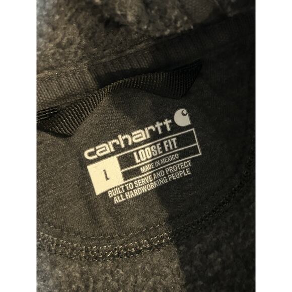 Carhartt Men's Loose Fit Midweight Logo Sleeve Graphic Hoodie Large Carbon Gray - Picture 9 of 9